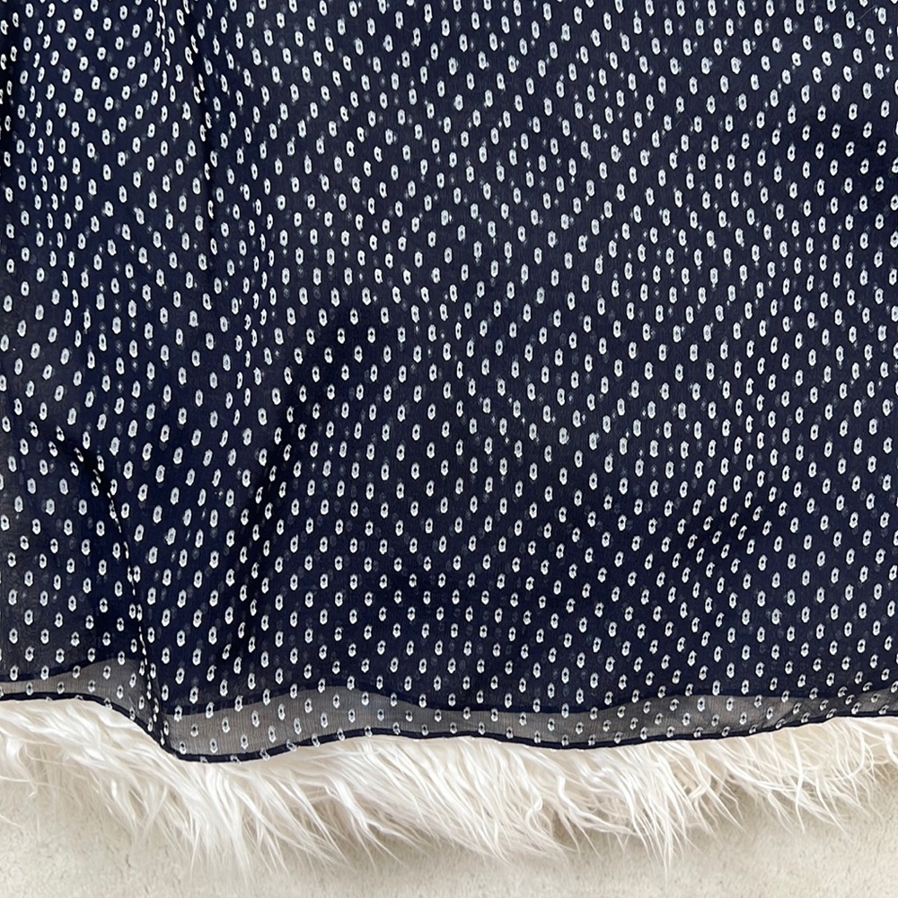 Rebecca Taylor sheer blouse navy blue